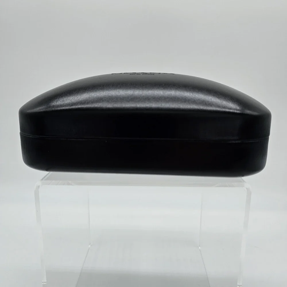 Coach Dome Clamshell Eyeglasses Sunglasses Hard Case Black Leather EUC